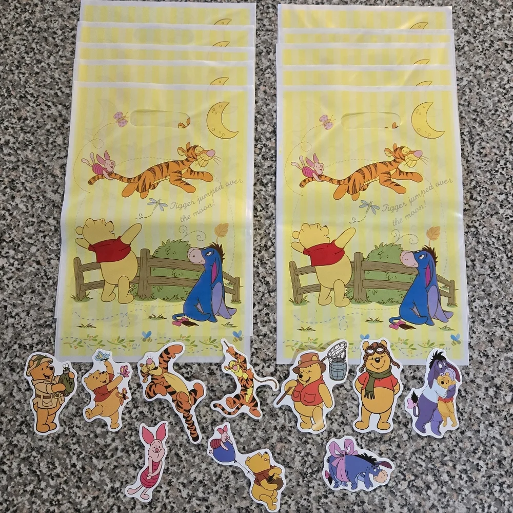 Winnie the Pooh Party Favor Bags and Stickers